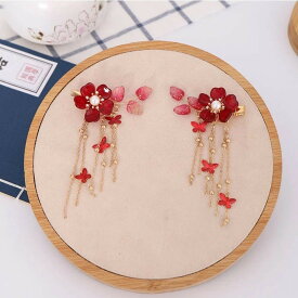 【期間限定DEALポイントバック15％】【普通郵便発送】 ヘアアクセサリー クリスタルフラワー 朱花 【2個セット】 ヘアピン ピンタイプ お花 花びら 華 花魁 おいらん 遊女風 舞妓 芸者風 髪飾り 結婚式 着物 和装 歌舞伎 コスプレ 小物 大人 レディース