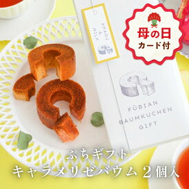 【母の日 早特ポイント10倍★~4/30 23:59】 母の日 お菓子 プチギフト 個包装 バウムクーヘン ｜ 博多風美庵 キャラメリゼバウム 2個入 【0】 宅急便発送 Pgift