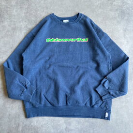 【中古】thisisneverthat ネバザ スウェット 刺繍 青 緑 M 13788 ユーズド USED 中古 レトロ メンズ レディース 一点物 アメカジ 古着