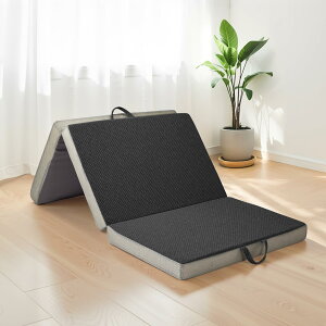 KOJIHOMU 折りたたみマットレス 厚さ10cm【高反発 硬め190N 密度36D】通気性 高反発折り畳み 体圧分散 腰痛対策 抗菌 防臭 ウレタン寝心地 敷布団 シングルサイズ アウトドア キャンプ 【ブラッ