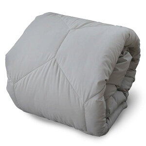 アイリスプラザ(IRIS PLAZA) NEWDOWN 掛け布団 人工羽毛布団 ダックダウン85%相当 ピーチスキン加工 ループ付き シングル グレー