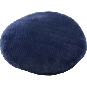 アイリスプラザ クッション 丸形 大判サイズ 弾力性 もちもち ふわふわ なめらかなベロア調 80×80cm 枕 抱き枕 フロアクッション おうち時間 テレワーク ネイビー