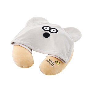 Gowell ゴーウェル ねずみのANDY 2WAYネックピロー フェイス (ベージュ) | クッション トラベルクッション 折りたたみ ネッククッション 枕 出張 旅行 新幹線 飛行機 機内 ドライブ 便利グッズ ト