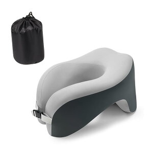 昼寝 枕 うつ伏せ 仮眠 快適 まくら デスク オフィス リラックス 低反発 ピロー ネック 腕が痺れない ライトグレー 収納袋 付き