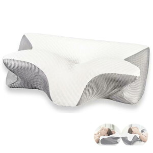 AXUPOXX メモリーフォーム枕、首のウルトラ除痛エルゴノミック支持枕、横向き・仰向け・うつ伏せ寝整形ベッドピロー整形枕、多機能枕いびき・睡眠の改善 (グレー)