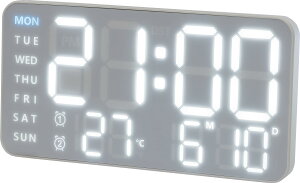 SLOWER |v fW^ LED  fJ CeA uv Rt t C j WHITE/WHITE LED CLOCK Cielo SLW370