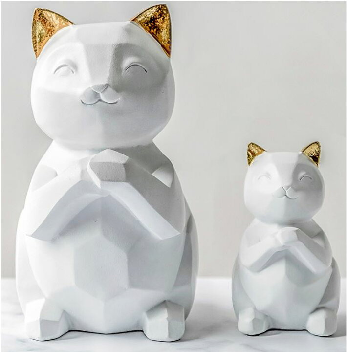 楽天市場 招き猫 置物 金運 運気アップ 商売繁盛 縁起物 おしゃれ かわいい インテリア 風水 開店祝い 開運グッズ 陶器 北欧 デザイン モダン 白 ゴールド 金 小物 雑貨 店舗 玄関 送料無料 Ietome