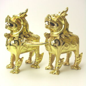 NO-17【送料無料!】≪銅製≫風水の黄金貔貅▼大▼(ひきゅう)ヒキュウ◆雄雌ペア◆招財財運/風水グッズ/置物/開運/縁起物/幸福/宝くじ/ギャンブル