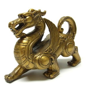 NO-4【送料無料】≪銅製≫風水のヤアズ【小】◆あらゆる邪気から家族を守る龍の子供◆邪気払い/家内安全/招財財運/風水グッズインテリア/開運/縁起物の置物