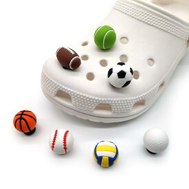 シューズチャーム 3D立体ボール 野球 サッカーボール ゴルフ 7個セット シューバッジ 靴アクセサリー 穴サンダル 飾り