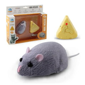ラジコンねずみ 鼠 ねこのおもちゃ マウス 猫じゃらし リモコン チーズ ふわふわの毛 自動運転/リモコン操作
