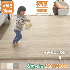 ジョイントマット イエ・イロフィット 45cm角 18mm厚 尺五 48枚 6畳『代引不可』『北海道・沖縄県　送料別途』『離島　配送不可』
