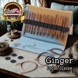 【楽天ランキング1位獲得】KnitPro Ginger 5インチ(13cm) 11サイズ 付け替え式輪針 リーガルセット ニットプロ ジンジャー 31281 高品質 編み物 手芸