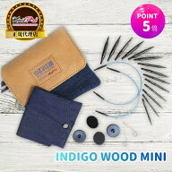 【マラソン特価 P5倍 更にクーポンで割引】KnitPro Indigo Wood Mini 2インチ(5cm) 7サイズ 付け替え式輪…