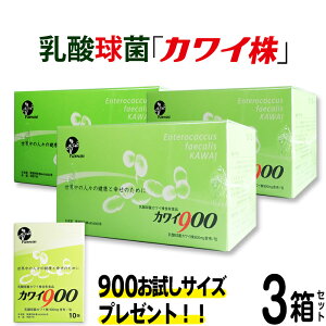 正規代理店 カワイ900 mg 3箱セット プレゼント付き カワイ900 お試しサイズ 【 カワイ株 乳酸菌 サプリ サプリメント 粉末 乳酸球菌カワイ株含有食品 】