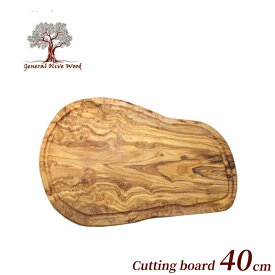ジェネラルオリーブウッド カッティングボード 木製 オリーブ おしゃれ オリーブの木 まな板 一枚板 溝付き 40cm General Olive Wood おすすめ カービング