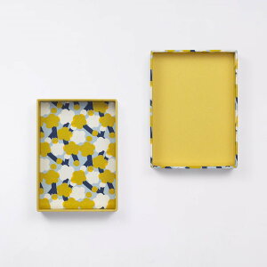 和柄 貼り箱ケース 梅柄 日本製 京都職人仕上げ 幸せの文様 手染め和紙 | レッド (赤) イエロー (黄) | 和風 小物入れ 文房具入れ 小さい裁縫箱 お道具箱 アクセサリーケース | 大人 女性 誕生