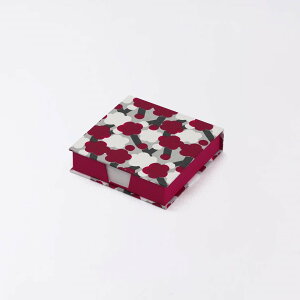 卓上メモ帳 梅柄 日本製 | 京都職人仕上げ 幸せの文様 手染め和紙 | 10cm レッド (赤) イエロー (黄) | 和風 ブロックメモ帳 正方形 オフィス デスク 仕事用 和柄 伝言メモ To Doリスト 買い物メモ