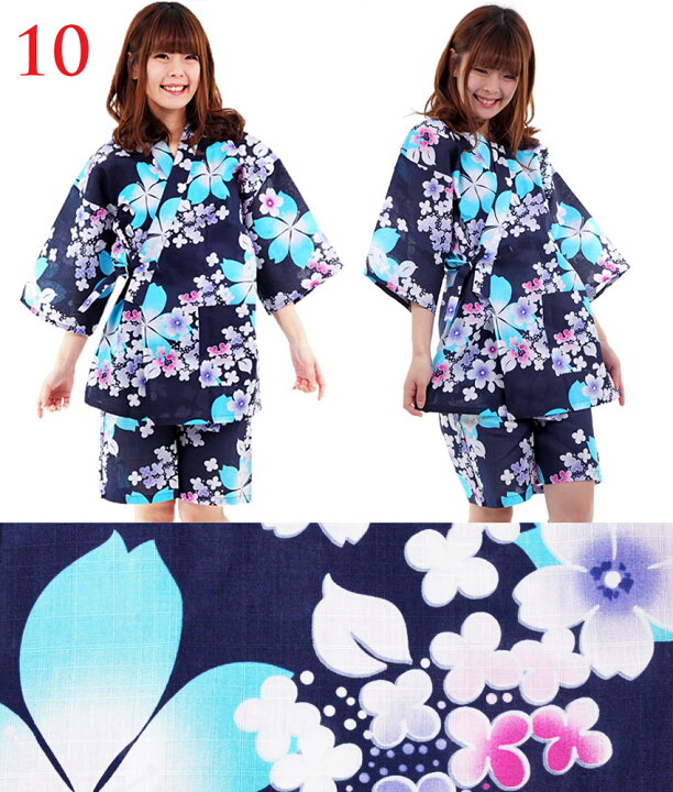 楽天市場 甚平 レディース 女性用 じんべい かわいい ルームウェア メール便も可 和の洋服とエプロンのお店布和里