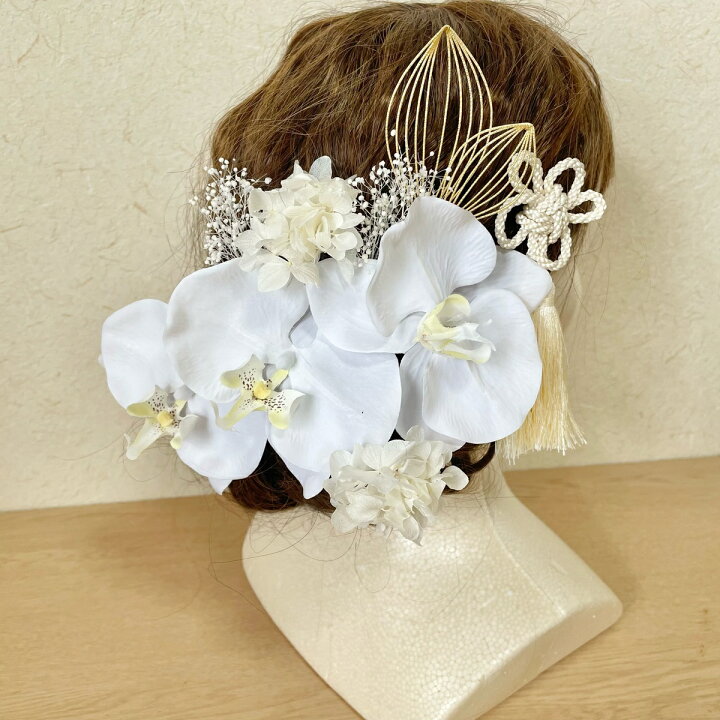 楽天市場】胡蝶蘭 髪飾り 和装 ヘッドドレス ヘッドパーツ 成人式 卒業 
