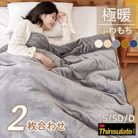 【20％OFFクーポン!】＼楽天1位／ 毛布 シンサレート 2枚合わせ 冬 中綿入り 厚手 ボリューム 洗える 節電 省エネ 抗菌防臭 吸湿発熱 あったか 軽量 シングル セミダブル ダブル 掛け毛布 もうふ ブランケット 無地 フランネル 襟付 お中元