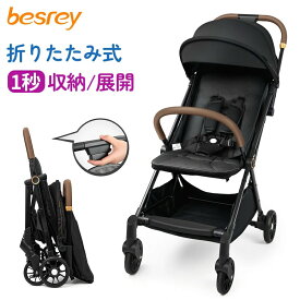 besrey ベビーカー 軽量 折りたたみ 5.0kg ハイシートベビーカー 背面ベビーカー 折りたたみ簡単 自立式 B型 1歳 2歳 3歳 旅行 散歩 ショッピング キャンプ 公園 児童館 海遊館 動物園 出産祝い ギフト 2年保証 【送料無料】（besrey br-c7506）