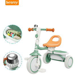 besrey 子供三輪車 三輪車 収納三輪車 折りたたみ 2in1 選べるカラー 1歳 2歳 3歳 4歳 5歳 キッズ 子供 プレゼント ギフト 2年保証 乗り物 おもちゃ 遊びもの 送料無料