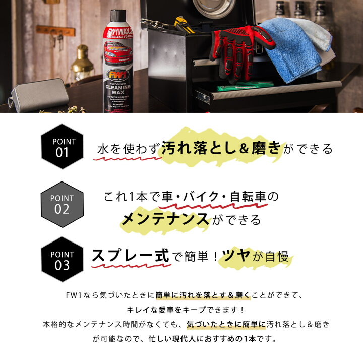 Fw1 エフダブリューワン 6本セット ワックス コーティング 専用トリガー 磨き 車 スプレー ワックス剤 汚れ落とし クリーニング 水なし洗車 洗車 カーワックス