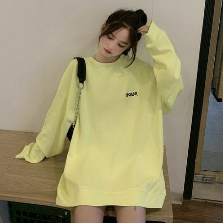 楽天市場 韓国ファッション 韓国服 デカt ビックtシャツ ぶかぶかtシャツ レディース シンプル 長袖tシャツ 春 秋 かわいい カッコイイ おしゃれ 通学 ママ服 カジュアル ぶかぶか 大きいサイズ ピンク イエロー オレンジ グレー Ll 4l Fwat