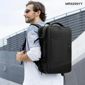 MARK RYDEN マークライデンビジネスリュック MR9299YY 26L-38Lメンズ 防水 撥水 耐水 軽量 バッグ USB充電 大容量 多機能 バックパック ノートパソコン 15.6インチ 17インチパソコン ケース PC対応 通勤 通学 男子 出張 旅行 ブラック