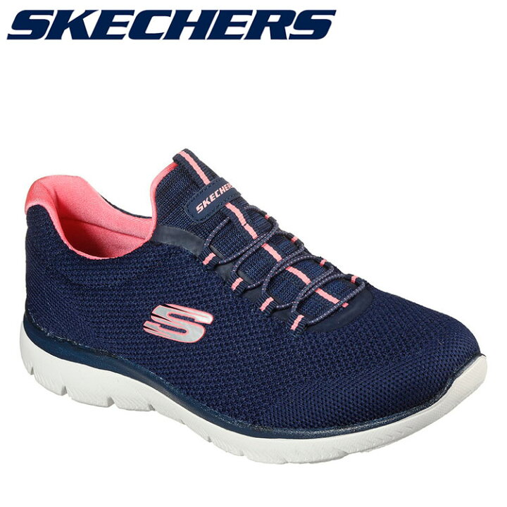 楽天市場 スケッチャーズ Summits 1496w Nvpk レディースシューズ スリッポン スニーカー ネイビー ピンク おしゃれ Fzoneスポーツ