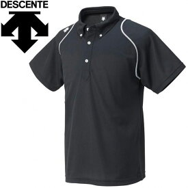 メール便送料無料 デサント DESCENTE ボタンダウンポロシャツ 半袖 メンズ DTM-4600B-BLK