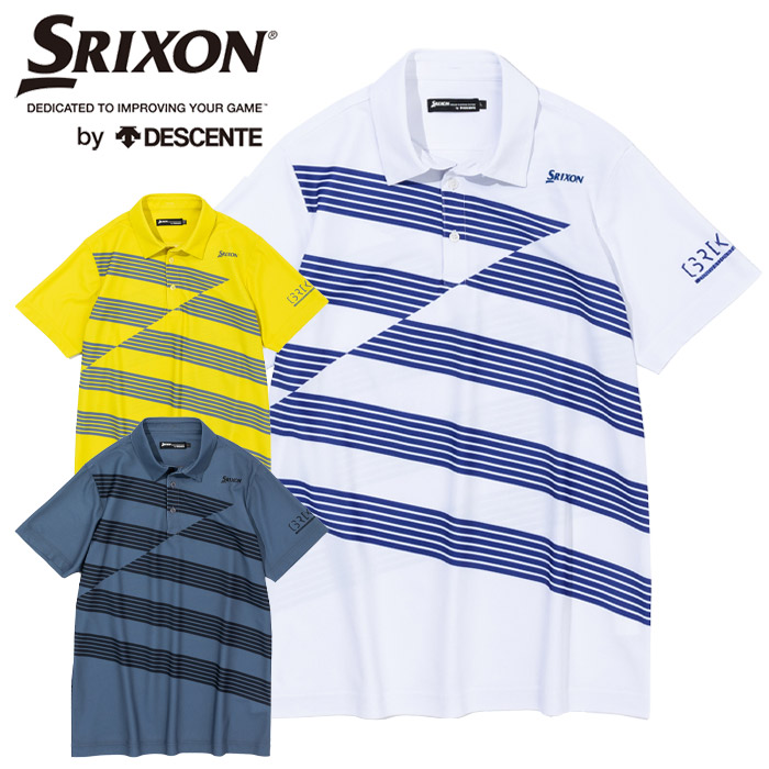 スリクソン（SRIXON）（メンズ）ゴルフウェア 吸汗 速乾 モックネック バイアスプリント 半袖シャツ RGMVJA16