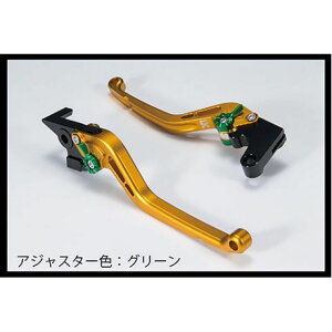 U-KANAYA スタンダードタイプ アルミ削り出しビレットレバー(レバーカラー:マットゴールド) カラー 調整アジャスター:マットグリーン KA065-005-0112-17 ユーカナヤ レバー バイク KLE400