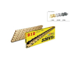 DID �X�g���[�g�`�F�[�� 520VX3 �J�V���W���C���g�^�C�v�i�V���o�[�j �����N�� 112L �f�B�[�A�C�f�B�[ �`�F�[���֘A�p�[�c 125cc�`800cc
