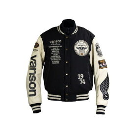 正規品／バンソン 2019-2020秋冬モデル VS19101W AWARD JACKET（ブラック/アイボリー） サイズ：L2W VS19101W VANSON ジャケット バイク