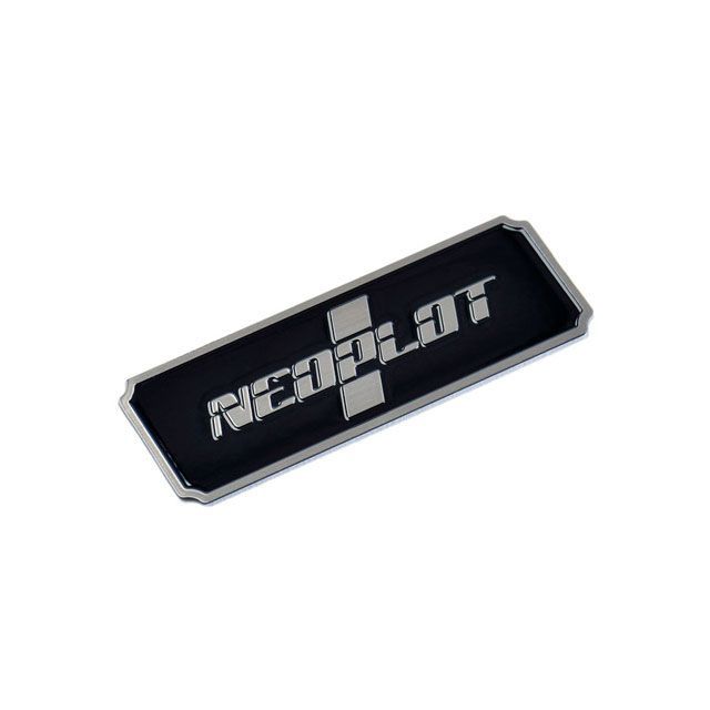 NEOPLOT 新作入荷 内装パーツ 用品 カー用品 エントリーで最大P19倍 ×25mm W H ステンレスロゴプレート 70mm 毎日激安特売で 営業中です
