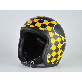 グリーサースタイル GREASER CHECKER カラー：マットブラック サイズ：S HGS021 GREASER Style ジェットヘルメット バイク