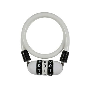 J&C ダイヤル式ワイヤーロック(JC-035W)可変式MEGA φ12mm×700mm 暗証番号変更可能(ホワイト) ジェイ&シー(自転車) アクセサリー 自転車