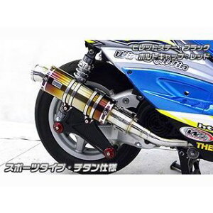 WirusWin シグナスX(2型/O2センサー装備)用 アニバーサリーマフラー スポーツタイプ チタン仕様 ビレットステー ブラック ボルトキャップ シルバー オプション なし ウイルズウィン マフラー