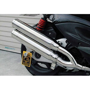 WirusWin シグナスX(3型/SE465-1MS)用 スタイリッシュツインマフラー バズーカータイプ O2センサー取付け口付 オプション なし ウイルズウィン マフラー本体 バイク シグナスX(3型)