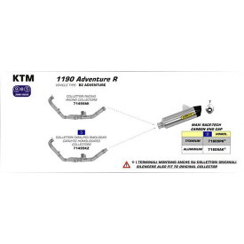 正規品／アロー KTM 1190 ADVENTURE R 13 2：1 STAINLESS STEEL COLLECTORS FOR ORIGINAL AND SILENCERS ｜ 71495MI arr_71495MI ARROW インナーサイレン…