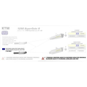 ARROW KTM 1290 SUPER DUKE R 14 HOMOLOGATED CATALYZED STANLESS STEEL LINK PIPE FOR ORIGINAL COLLECTORS AND SILENCERS | 71613KZ …