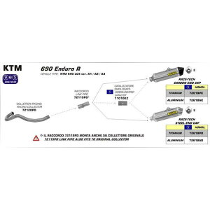 ARROW KTM 690 R 09/14 HOMOLOGATED TITANIUM RACE-TECH SILENCER FOR LINK PIPE b 72618PO arr_72618PO A[ GL][XgpCv oCN