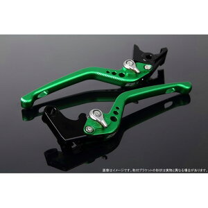 SPEEDRA アジャストレバー 3Dロング(レバー本体カラー:マットグリーン) アジャスターカラー マットシルバー LVEM081GN-SR SPEEDRA レバー バイク XMAX