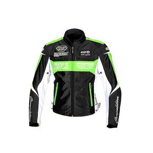 elf riding wear EJ-S103 イデアールメッシュジャケット(ブラック&グリーン) サイズ LL EJ-S103 メーカー在庫あり エルフ ライディングウェア ジャケット バイク
