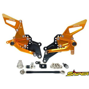 SNIPER YZF-R25/YZF-R3 レース用 バックステップ 金 逆シフト専用 転倒保証付 SP0118GD スナイパー バックステップ関連パーツ バイク YZF-R25 YZF-R3