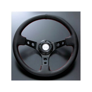D1 SPEC DEEP70 ステアリング 35パイ ブラックレザー/レッドステッチ DSC-70350RE D1 SPEC 内装パーツ・用品 車 自動車