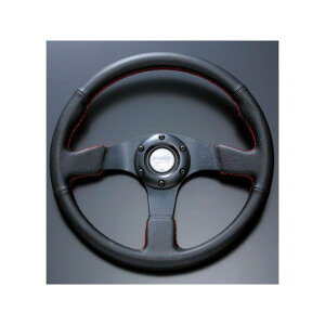 D1 SPEC FLAT?R(フラットR) ステアリング 33パイ ブラックレザー/レッドステッチ DSC-FC330RE D1 SPEC 内装パーツ・用品 車 自動車