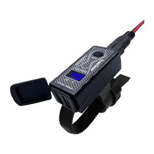 Kaedear USBチャージャー デュアル 2ポート(5V/2.4A×2)電圧計つき KDR-M2B カエディア 電子機器類 バイク